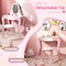 Pretend Kids Vanity Set Makeup Dressing Table with 360° Rotatable Mirror